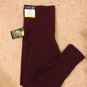 Maroon High Rise 7/8 Training Leggings